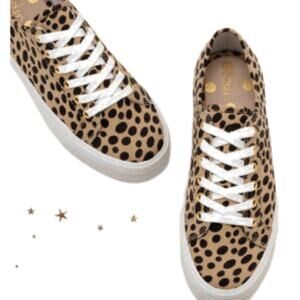 BODEN Flatform Sneakers Natural Cheetah Animal Print Women's Size 10 - 41